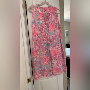 Lilly Pulitzer pink pout sleeveless linen dress